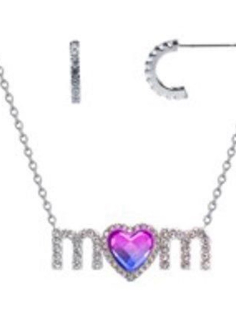 Believe by Brilliance Silver 'Mom' Necklace with Purple Heart